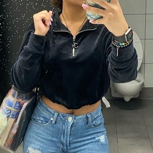 Black cropped hoodie